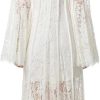 Vintage Lace Hollow Out Flowing Long Skirt Women's Striped Slim Fit Flare Sleeve Dresses French Solid Suspender Travel Dress