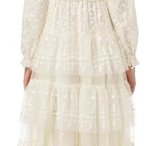 Print Cascading Ruffle Elegant Maxi Dress Party Dress with High Waist Lace Splice Slim Fit Beach Wedding Guest Long Gown