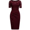 Women's Cocktail Dress Wedding Guest Dinner Lace Flounce Elegant Leisure Work Slim Body Retro(White-Dinosaur Doodle4,Medium)