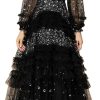 Elegant Summer High Waist Slim Fit Maxi Dress Women's Cascading Ruffle Gown Casual Lace Formal Cocktail Flowing Long Skirt
