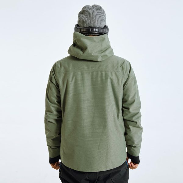 Men's Ski Jacket, Warm Insulated Winter Snow Coat, Lightweight Waterproof Breathable Hooded Jacket with Pockets