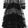 Elegant Summer High Waist Slim Fit Maxi Dress Women's Cascading Ruffle Gown Casual Lace Formal Cocktail Flowing Long Skirt
