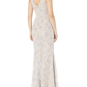 Women's Helen Sleeveless Surplice Wrap Top Lace Gown
