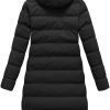 Women's Long Winter Faux Fur Coat Puffer Warm Jacket with Detachable Hood