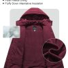 Women's Plus Size Warm Puffer Jacket Waterproof Fleece Lined Winter Coat with Removable Hood