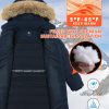 Women's Winter Coats Warm Thicken Long Puffer Jacket Waterproof Quilted Parka with Removable Faux Fur Hood