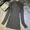 Women's Backless Party Dress - Crisscross Lace-Up Long Sleeve Bodycon Midi Dress